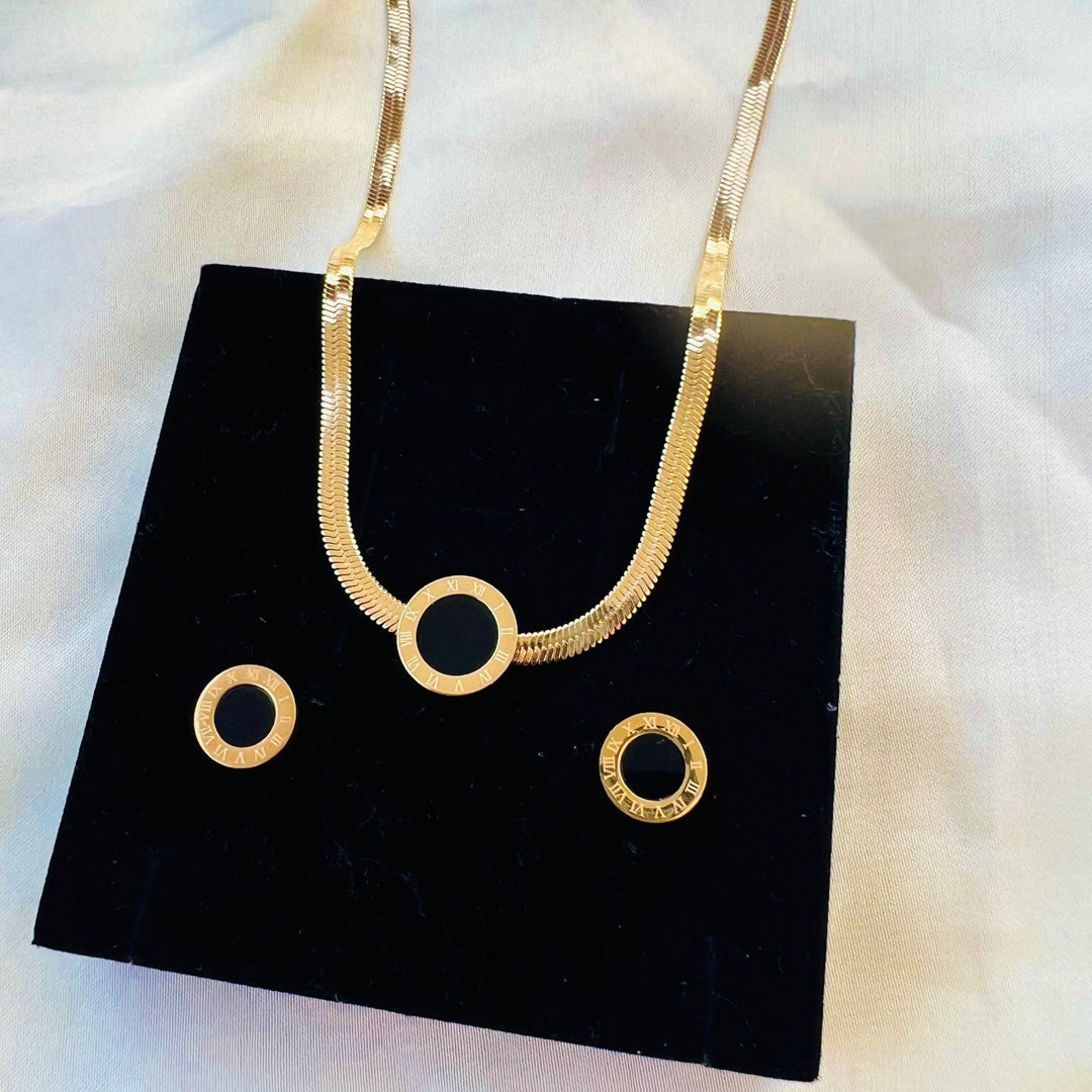 Roman Numerals Jewellery Set