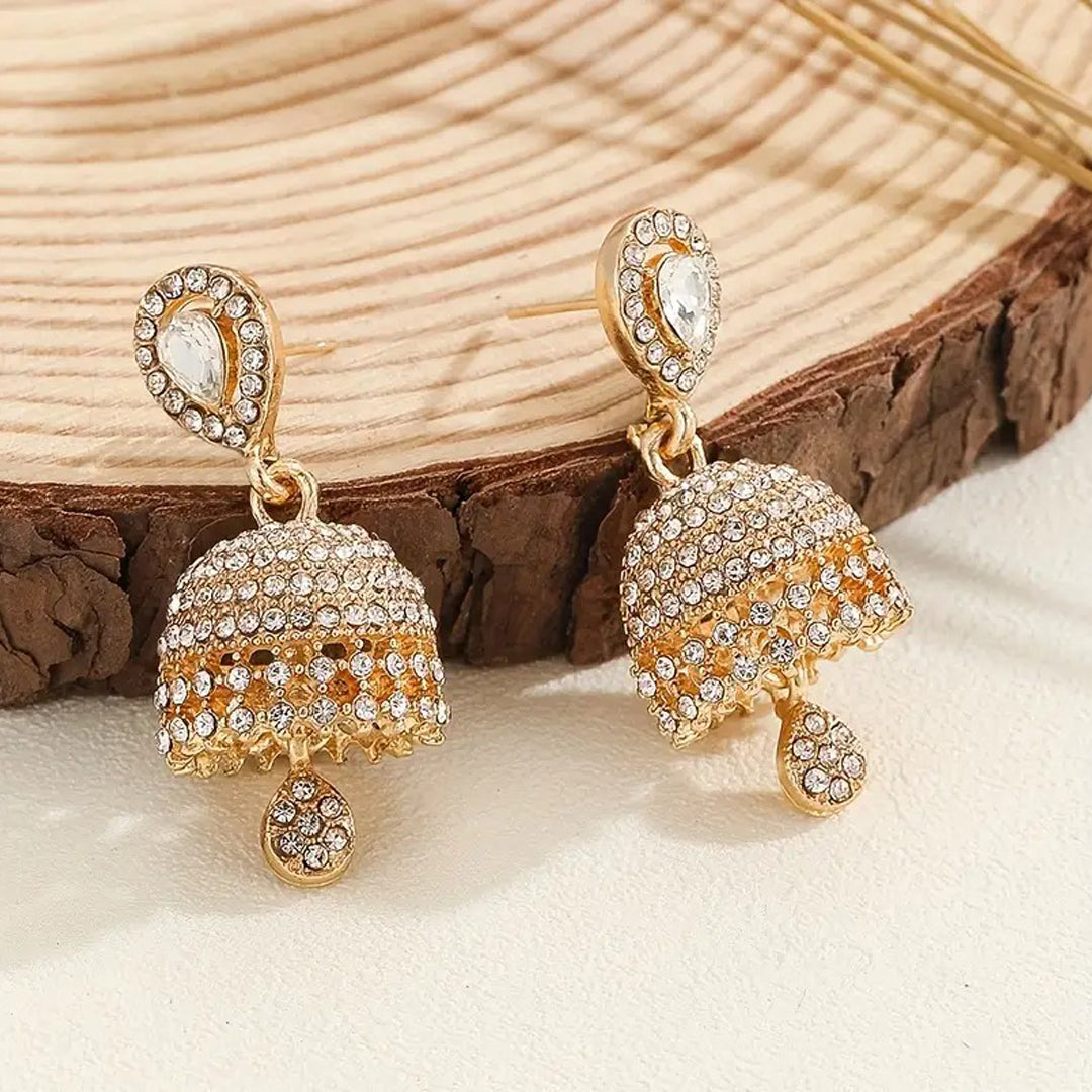 Stylish Jhumka Rhinestone Classic Heart Earrings